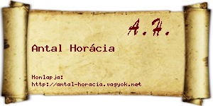 Antal Horácia névjegykártya